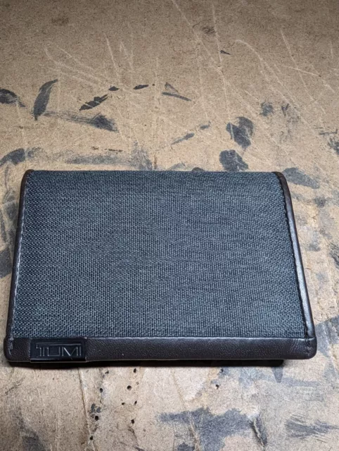 TUMI Alpha Double Billfold Wallet Men Ballistic Nylon Leather RFID Card