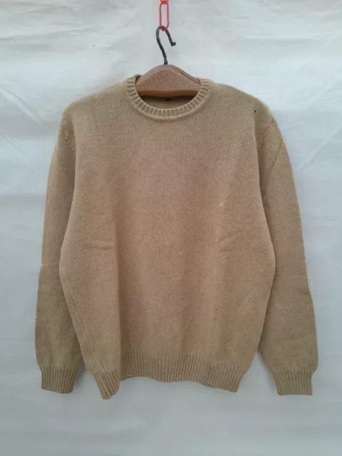 Burberry London Wool Sweater Men's Large Honey Made in Spain 3 Tiny holes