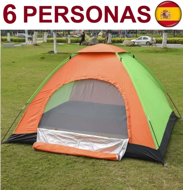 Tienda de campaña para 6 plazas personas impermeable acampada camping carpa iglú