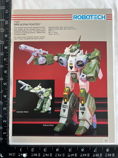 Rare vintage print ad Robotech,￼ Alpha fighter, mecha launcher￼, ￼Matchbox ￼