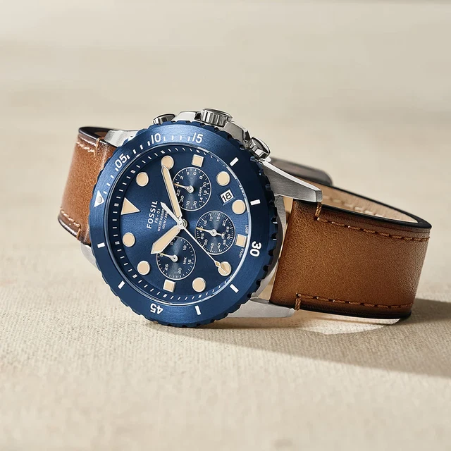 Fossil navy blue watch clearance