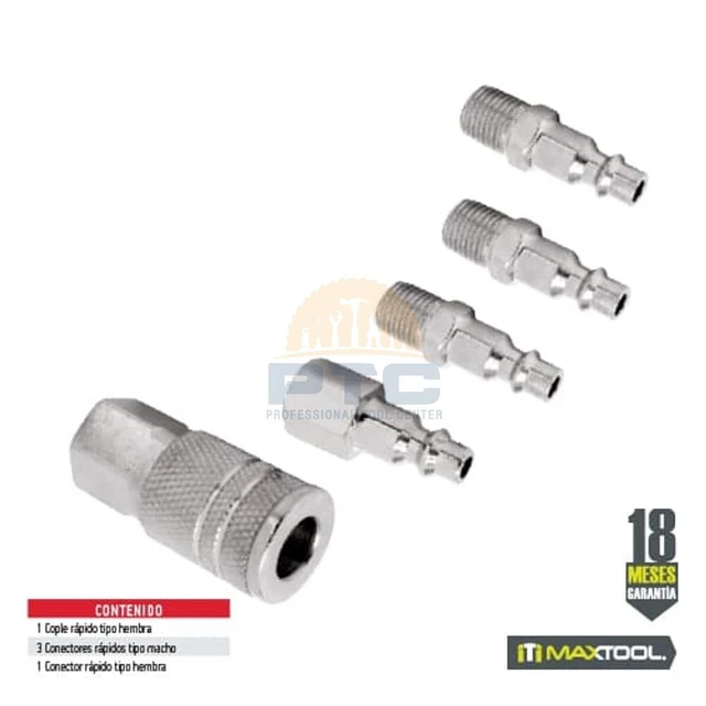 AKSI 306402 5 pc chrome steel F coupler and connectors set