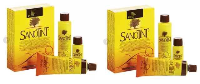 SANOTINT Coloration cheveux Noir N° 01 PACK LOT 2 Naturelle