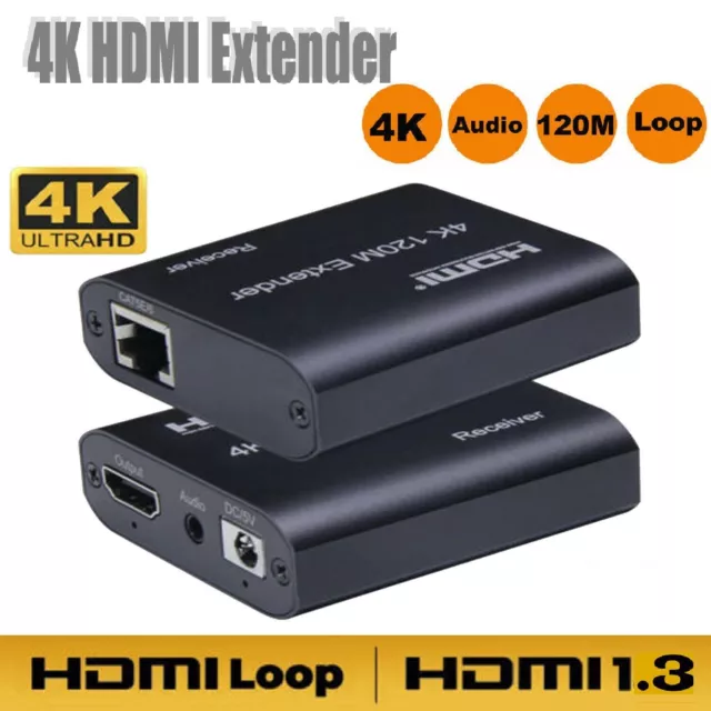 HDMI Network Extender To RJ45 Over CAT5E/6 Ethernet Extension 120M Cables 1080P