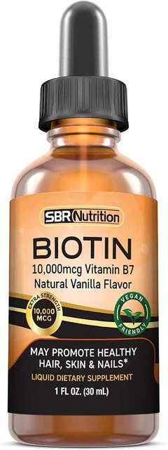 MAX ABSORPTION BIOTIN Liquid Drops, 10000Mcg of Biotin per Serving, 60 ...