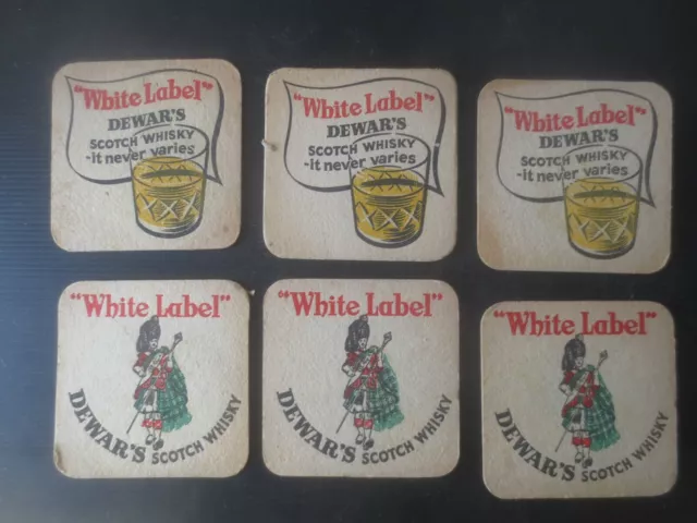 6 x DEWAR,S Scotch Whisky Coasters  1970,s Australian  Issue