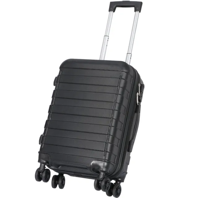 21" Hardside Expandable Spinner Carry On Luggage Travel Suitcase w/ Wheels Black