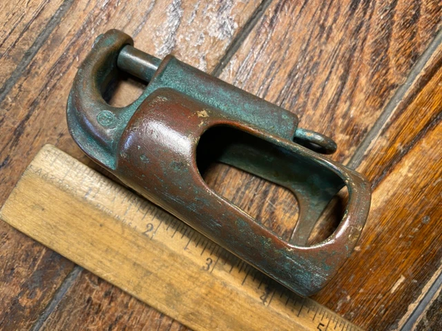 One Vintage Merriman Bronze Spinnaker Pole End Fittings, Nice Patina 1 1/2" Id
