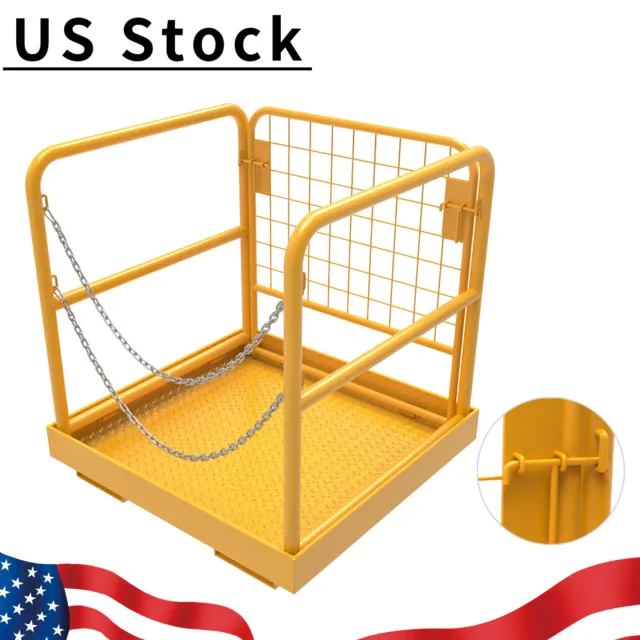 Heavy Duty 36"x36" Forklift Safety Cage Work Platform Basket W/3 Chains 1150 LBS