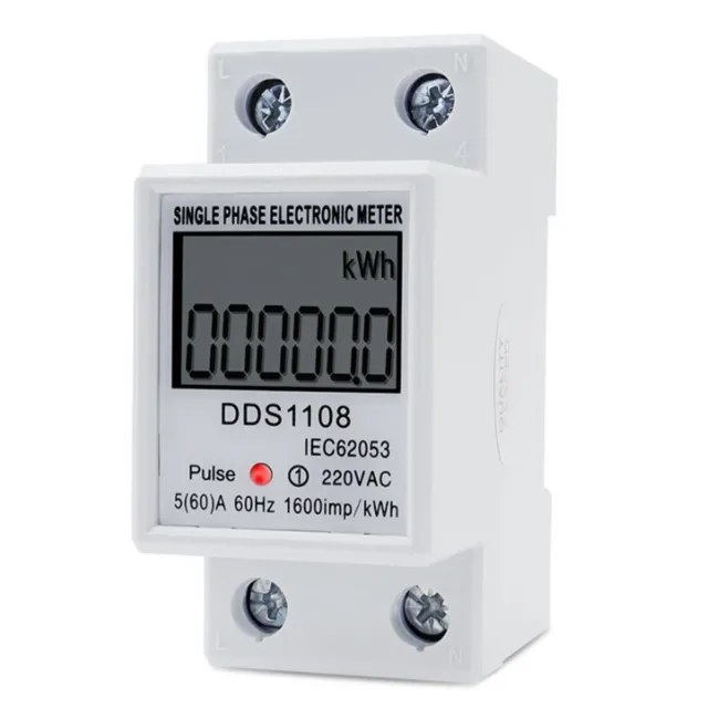 Compteur d'énergie monophasé LCD 220 V 60A précis pour mesure en watts-heure