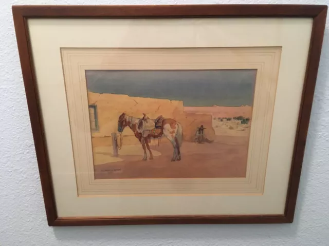 Original Signed 1937 Leonard Howard Reedy Watercolor Painting Beautifully Framed