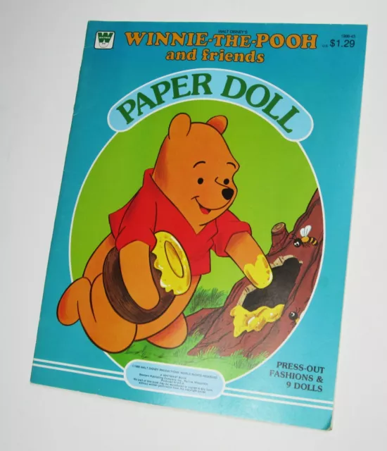 1980 Disney Winnie the Pooh Paper Doll Set #1986-43 Uncut Whitman Book Unused