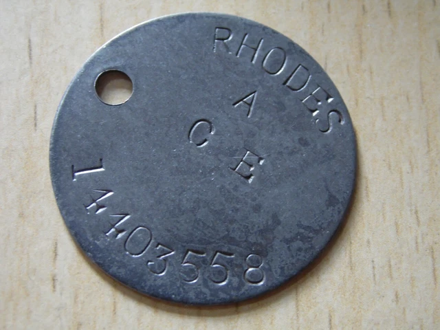 WW2 RELIC DOGTAG ww2 RAC RTR Recce Replacement from GSC - RHODES 558 £ ...