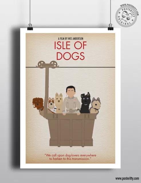 ISLE OF DOGS - Minimalist Movie Poster Minimal Print Wes Anderson Art Posteritty