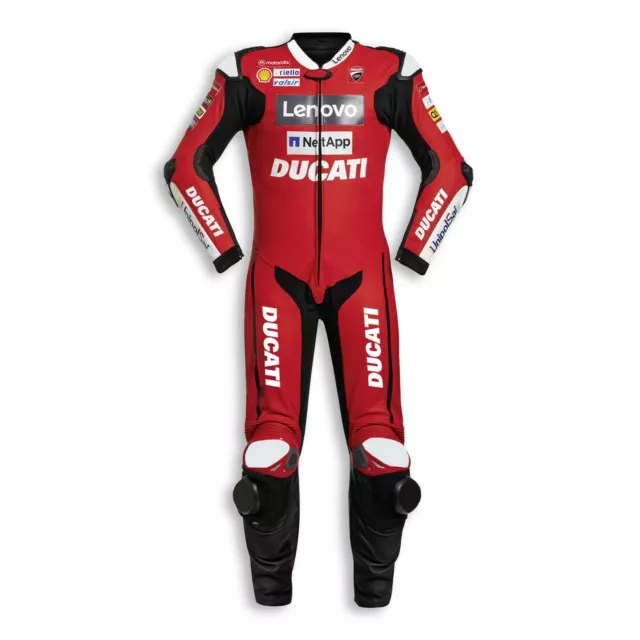 DUCATI Uomini Tuta in Pelle da Moto Motociclista in Pelle Giacca Pantaloni 50,58