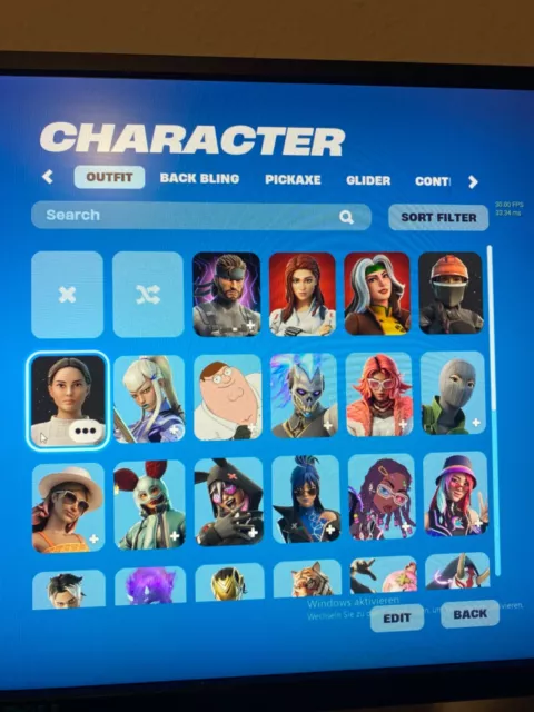 Fn Account, 36 skins, 100 emotes