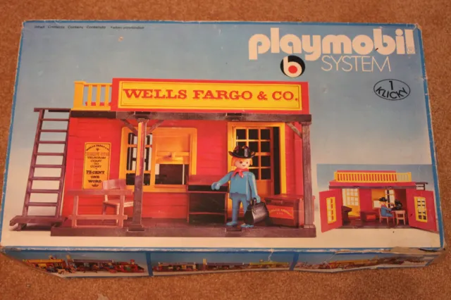 Playmobil 1 Klicky  western Wells Fargo & Co 3431 vintage boite ************