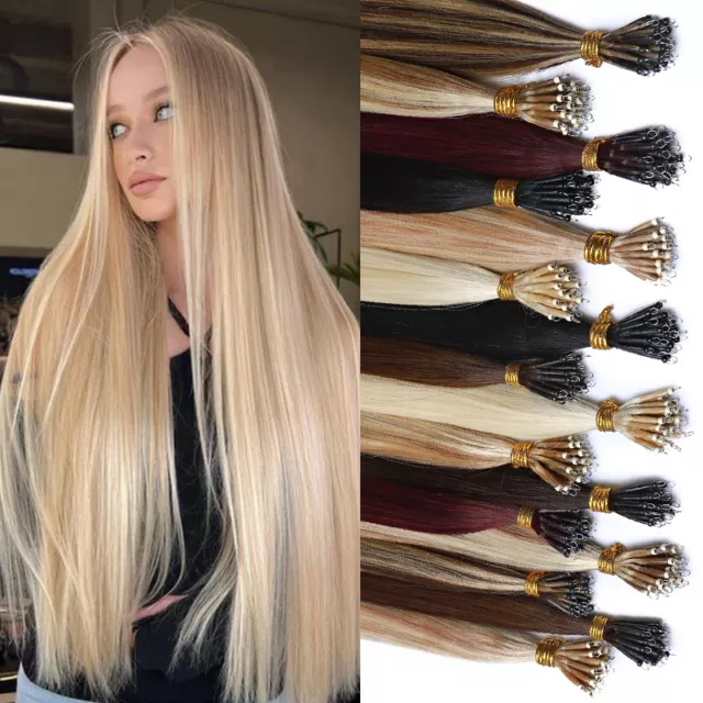 CLEARANCE Nano Ring Tip Remy Human Hair Extensions Double Drawn Micro Bead Loop