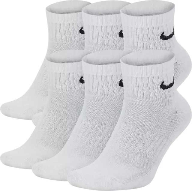 Nike Everyday Cushioned Training Ankle Socks 6 Pair Mens White Multi Size