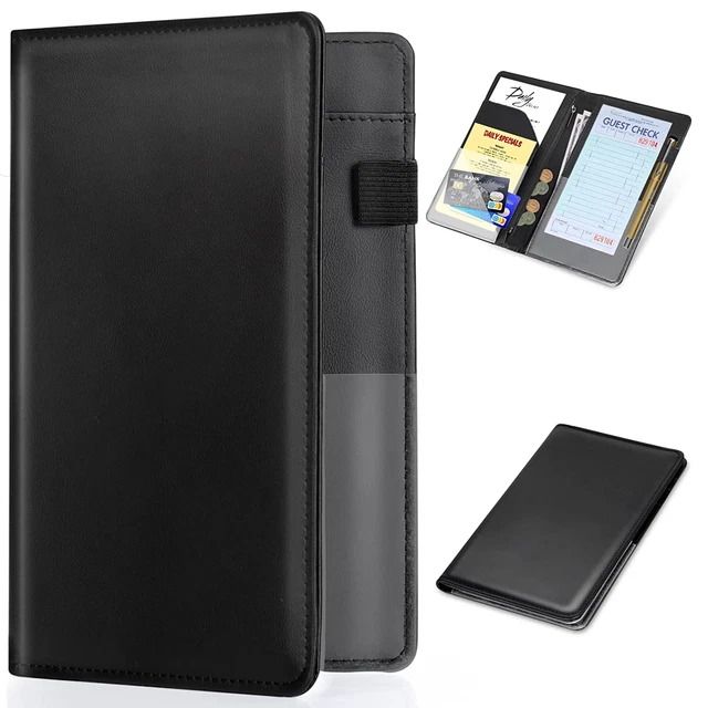 Server Books For Waitress Premium Pu Leather Servers Book With Zipper Pocket NEW