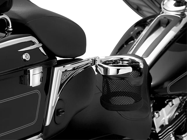 Kuryakyn 1482 Passenger Drink Holder with Basket - Right Side