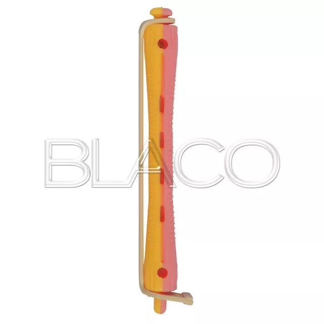 Bigodini Permanente Forati Lunghi Diam 8Mm 12 Pz. Rosa E Giallo Per Capelli