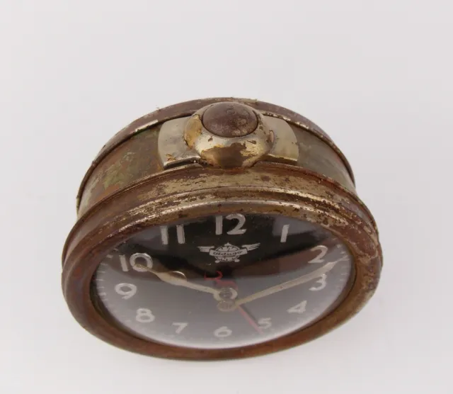 Rare Vintage 1920s Unknown German Alarm Clock Desk Table Collectible mechanical 2