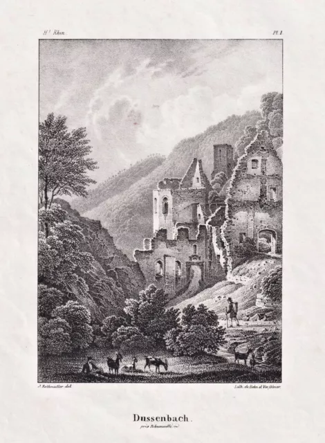 Sactuaire Notre-Dame De Dusenbach Ribeauville Alsace France Litho 1840