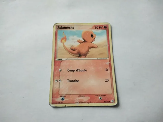 French Pokemon Card Salameche 58/112 ex light red and green leaf