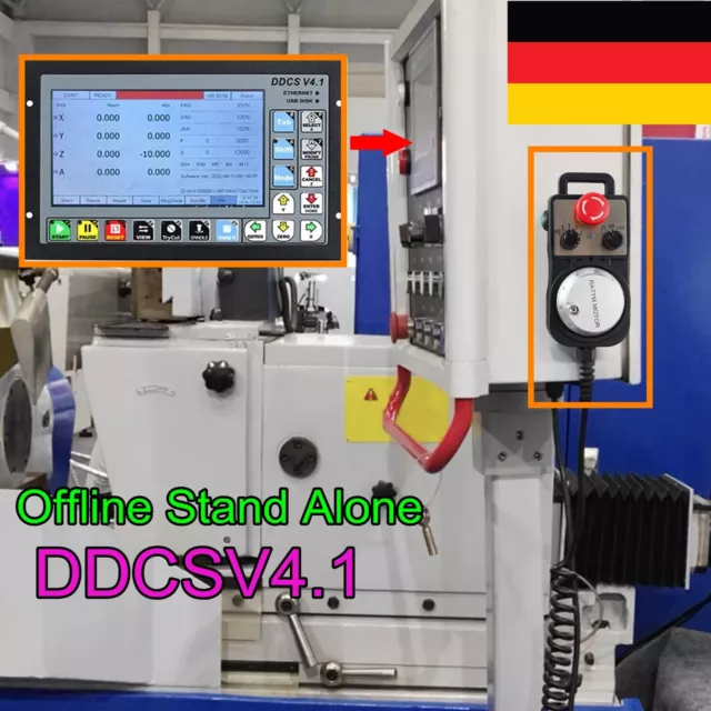 『DE』Upgrade CNC 4 Axis Offline Motion Controller System DDCS V4.1 PLC&100PPR MPG