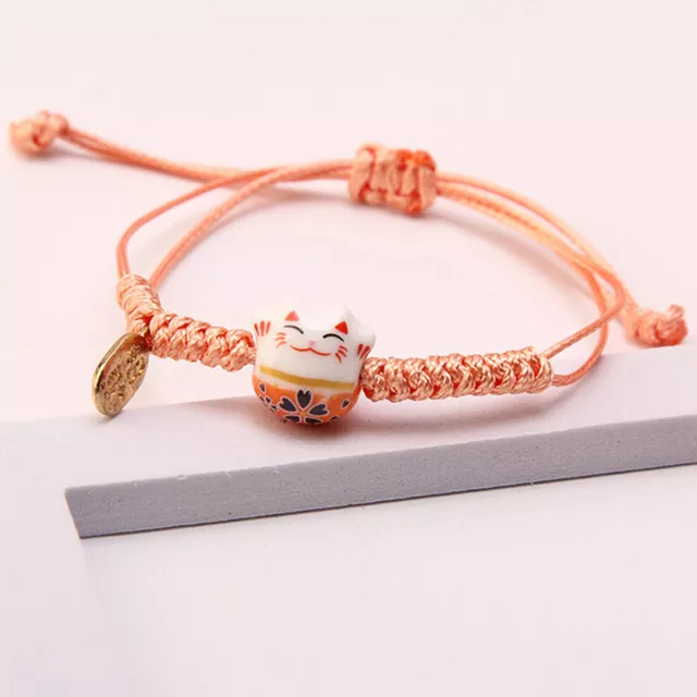 Hand-woven Ceramic Lucky Cat Bracelet Couple For Women Mama Gift