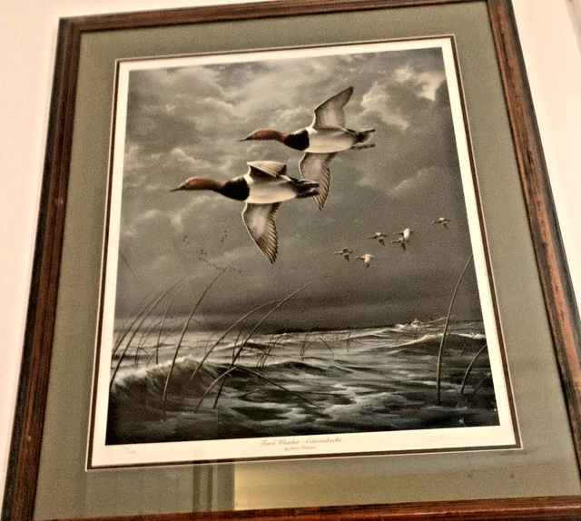 JAMES HAUTMAN FOWL Weather Canvasbacks Print 502/5000 Signed