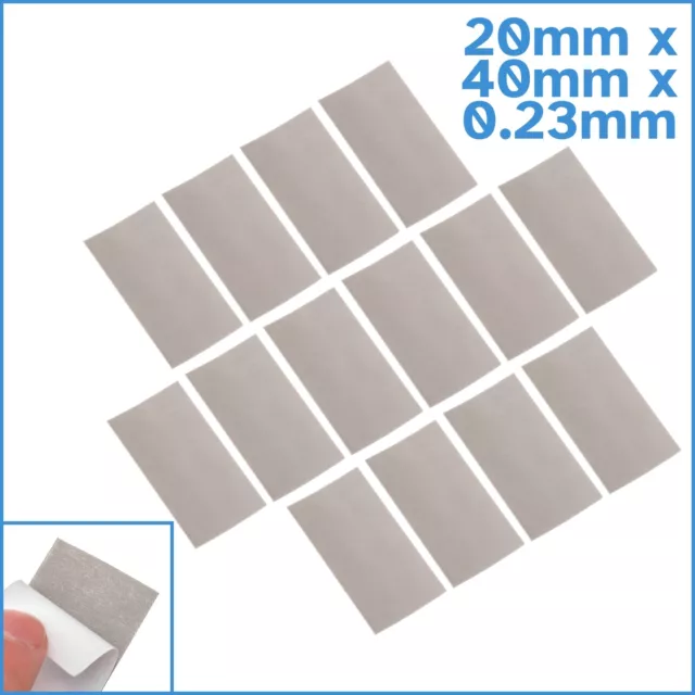 14pcs 20 x 40mm Silicone Based Thermal Interface Sheet Adhesive Conductive Tape