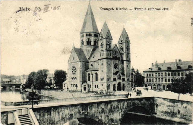 CPA AK METZ - Evangel. Kirche - TEMPLE reforme civil (454854)