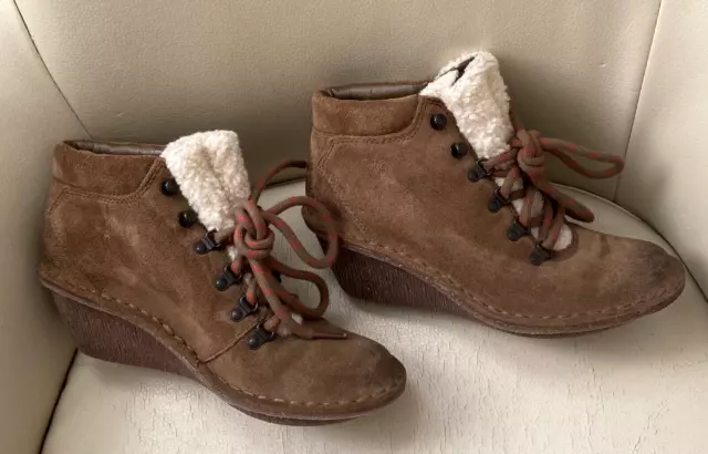 NEW CLARKS ARTISAN Marsden Grace suede ankle boots wedge hiking