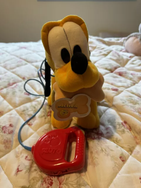 Disney Mattel Walk 'N Wag Baby Pluto Walking Dog W/Remote Control Leash