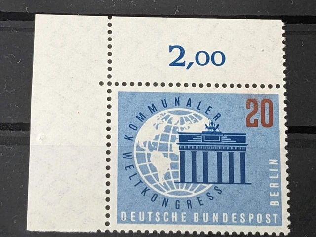 BERLIN Mi. 189 ** postfrisch ER 1 SR ndgz nicht durchgezähnt Ecke oben links EOL