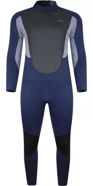 Typhoon Mens Storm 3 3/2mm Back Zip Wetsuit - Navy Grey Marl