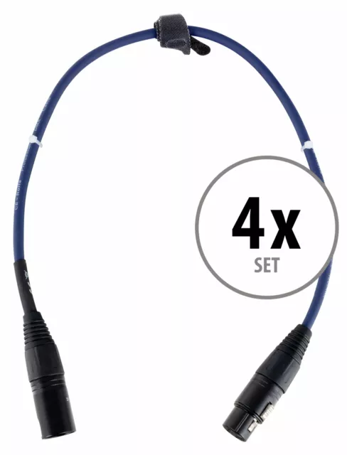 4 Stück 0,5m Profi DMX Kabel XLR male female Licht Effekt Steuerung Cable Set