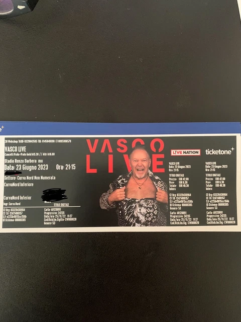 Due biglietti concerto vasco rossi Palermo 