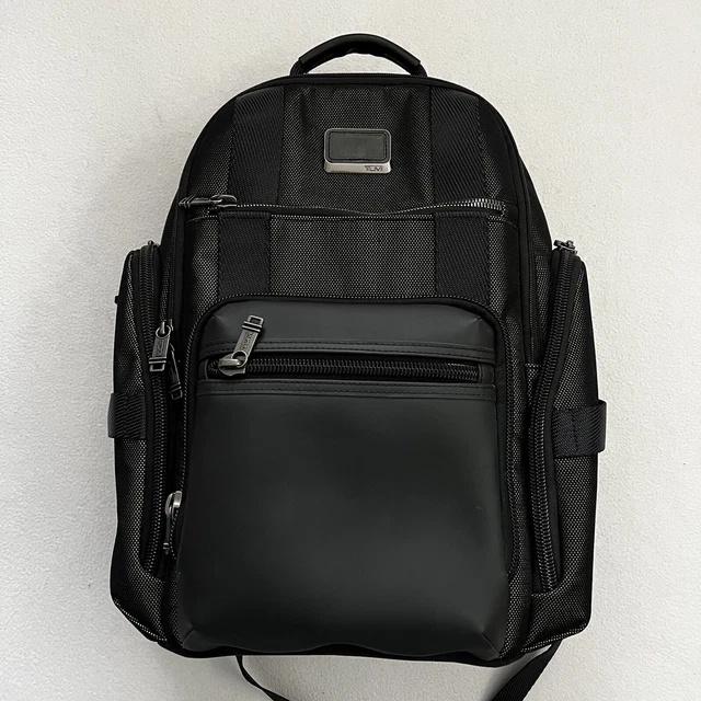 Tumi Black Mesh Green Alpha Bravo Shepard Deluxe Brief Pack Laptop Backpack Bag