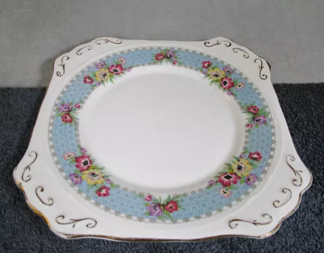 Lovely Quality Vintage Glendevon Gladstone Bone China Floral Cake Serving Plate