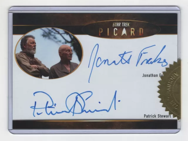 Star Trek Picard 2 & 3 Patrick Stewart Jonathan Frakes oversized dual auto card