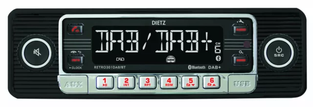 Dietz RETRO301DAB/BT MP3-Autoradio mit DAB Bluetooth USB AUX-IN