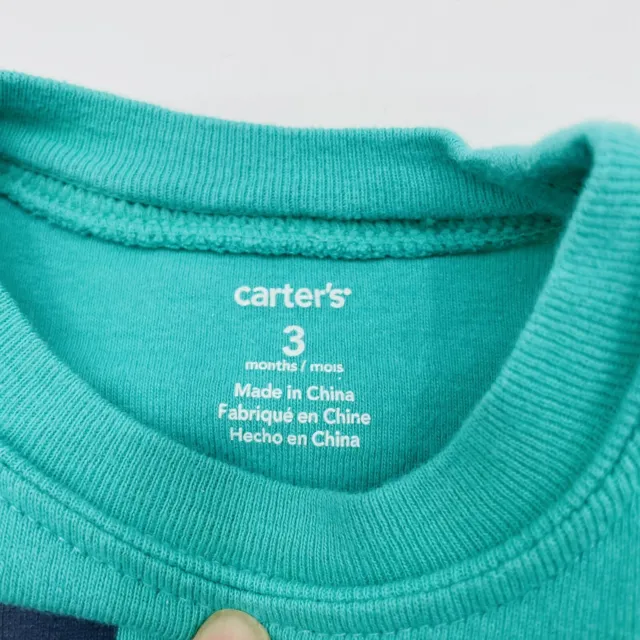 Carters Baby Infant Boys 3 Months 2 Piece Whale Print Tshirt & Plaid Shorts 865 3