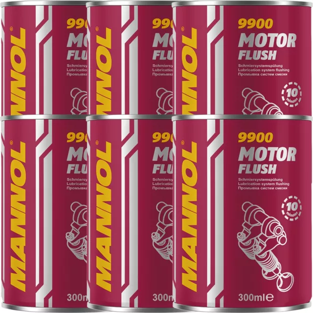 6x 300 mL MANNOL MOTOR FLUSH REINIGER MOTORSPÜLUNG MOTORREINIGER ÖLSCHLAMM