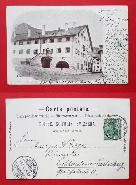AK ZUOZ Schweiz 1902 Haus von Planta    ( 22904