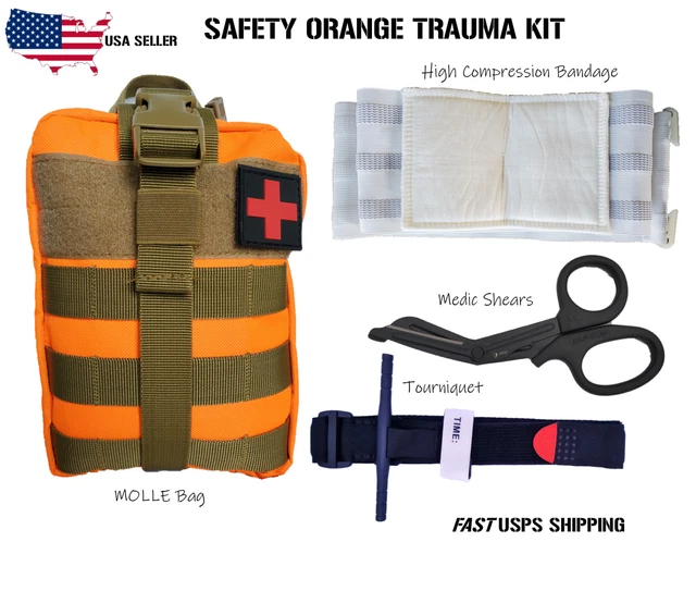TACTICAL FIRST AID Trauma KitMolle Bag, Tourniquet, Compression