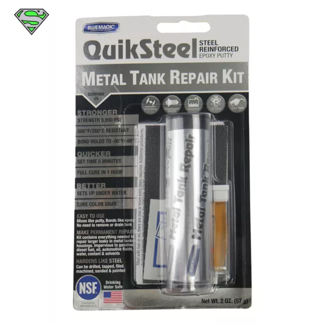 Blue Magic Metal Tank Repair Kit 57g QuikSteel Steel Reinforced Epoxy Putty