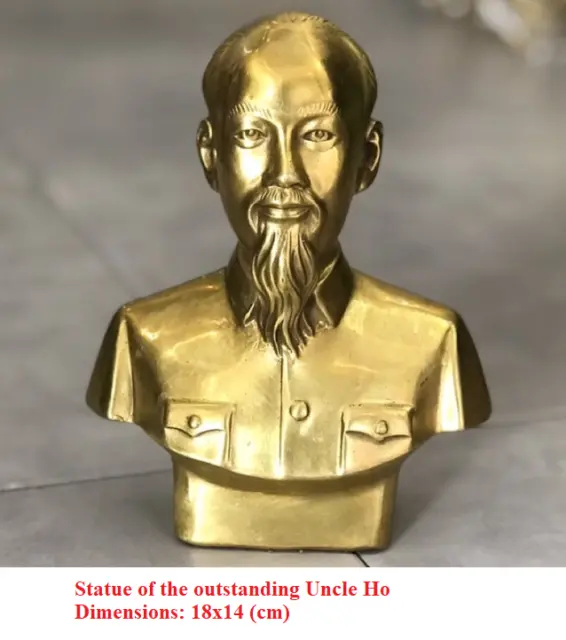 Estatuas de bronce del tío Ho y el general Tran Hung Dao héroe de Vietnam antiguas 3